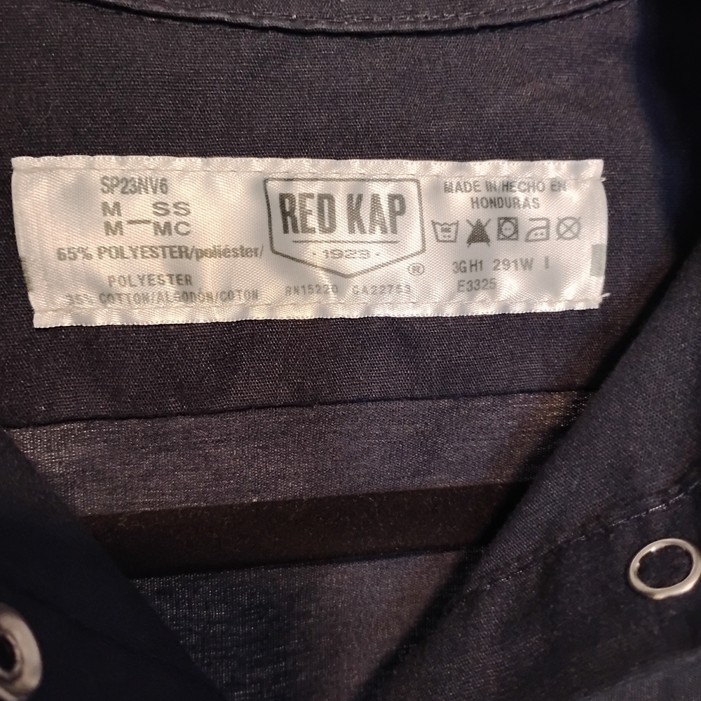 Red Kap Cycle Gear Men's Navy Button Down Work Shirt - Picture 4 of 4